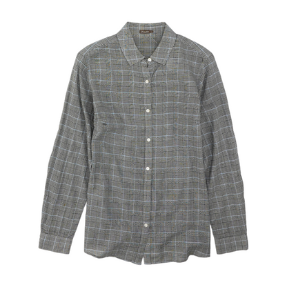 Black Check Button Down