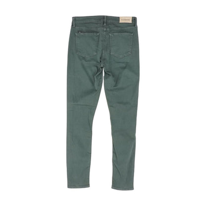 Green Solid Five Pocket Pants