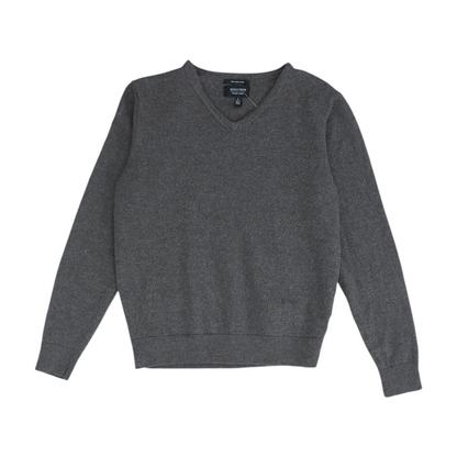 Gray Solid Pullover Sweater