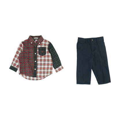 Red Plaid Long Sleeve Set