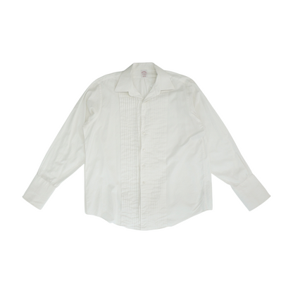 White Solid Long Sleeve Button Down