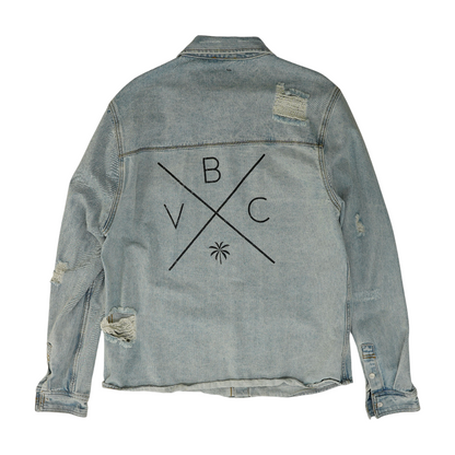 Blue Solid Long Sleeve Button Down
