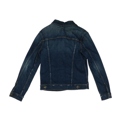 Blue Solid Denim Jacket