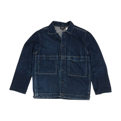 Blue Solid Denim Jacket