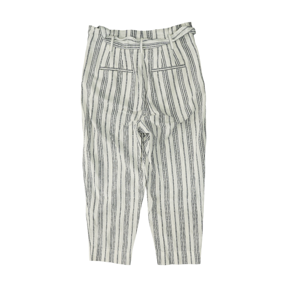 White Striped Straight Pants