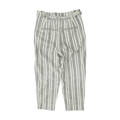 White Striped Straight Pants