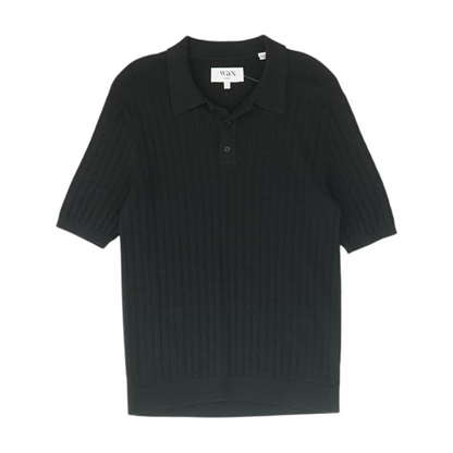Black Solid Short Sleeve Polo