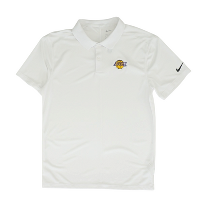 White LA Lakers Solid Short Sleeve Polo