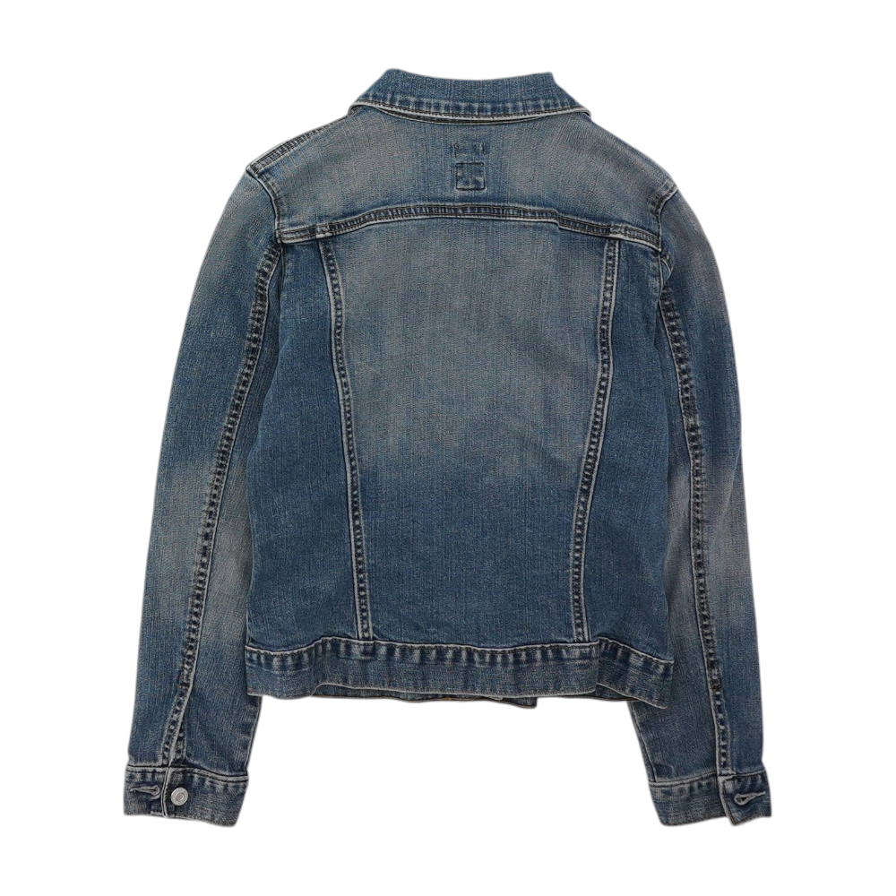 Blue Solid Denim Jacket