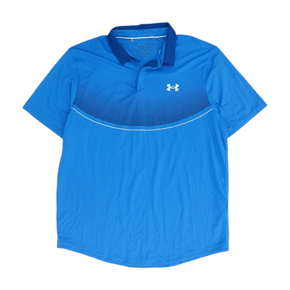 Blue Color Block Short Sleeve Polo