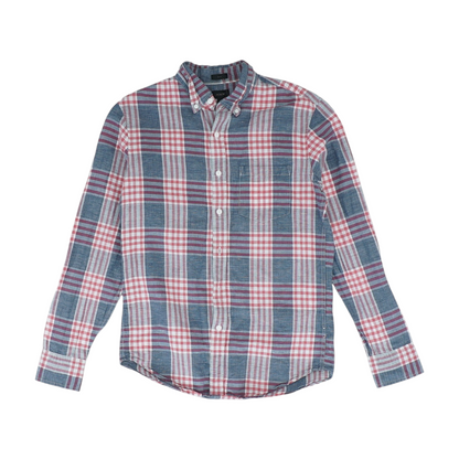 Gray Plaid Long Sleeve Button Down