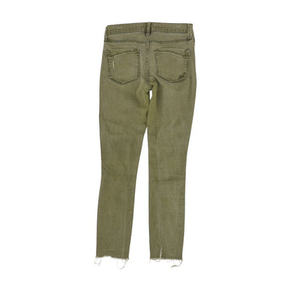Olive Solid Mid Rise Skinny Leg Jeans