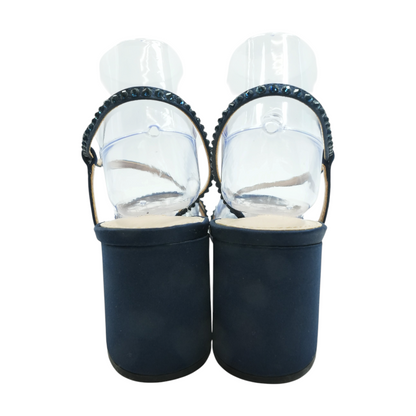 Navy Block Heels