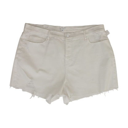 White Solid Denim Shorts