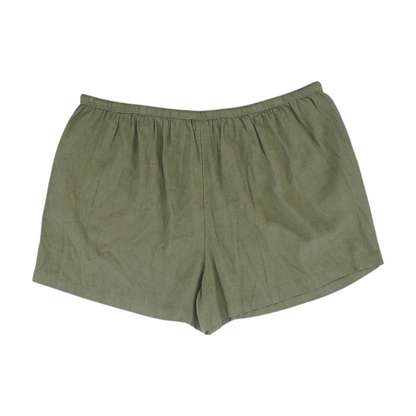 Green Solid Knit Shorts