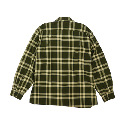 Olive Plaid Long Sleeve Button Down