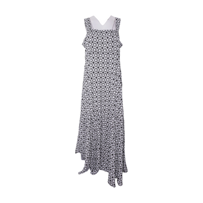 White Abstract Maxi Dress