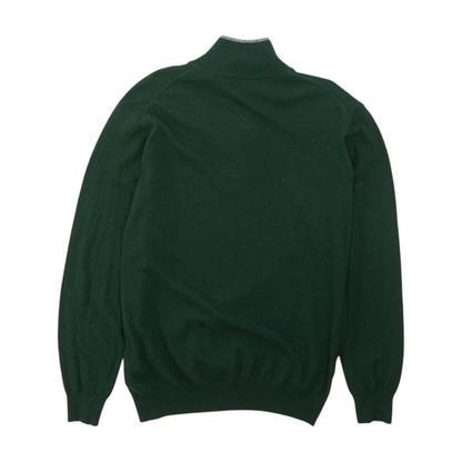 Green Solid 1/4 Zip Sweater