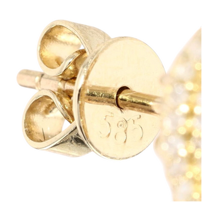 1 1/4 ctw 14K Yellow Gold Orange Sapphire Stud Earrings