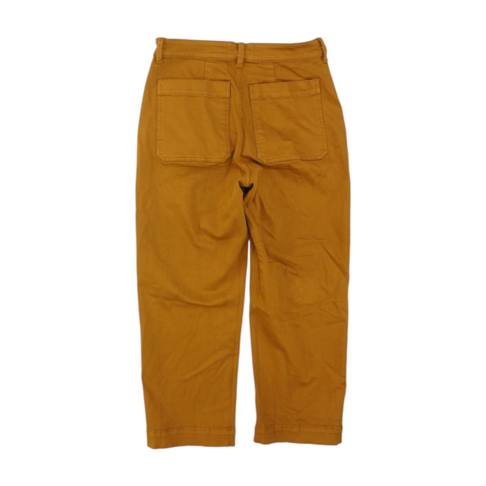 Brown Solid Casual Capris