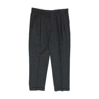 Gray Plaid Regular Pants