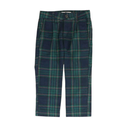 Navy Plaid Chino Pants