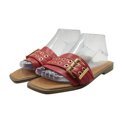 Red Flat Sandals