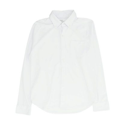 White Solid Long Sleeve Button Down