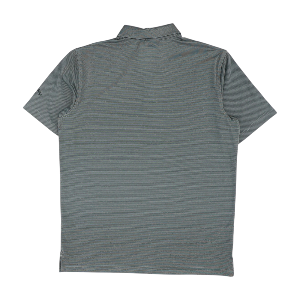 Gray Striped Short Sleeve Polo