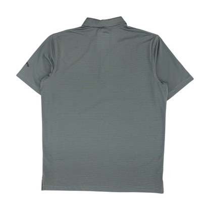 Gray Striped Short Sleeve Polo