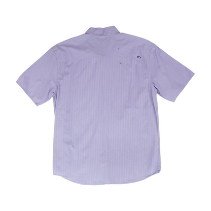 Purple Striped Short Sleeve Button Down