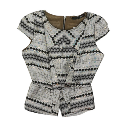 Silver Abstract Blouse