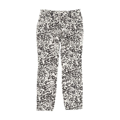 White Animal Print Chino Pants