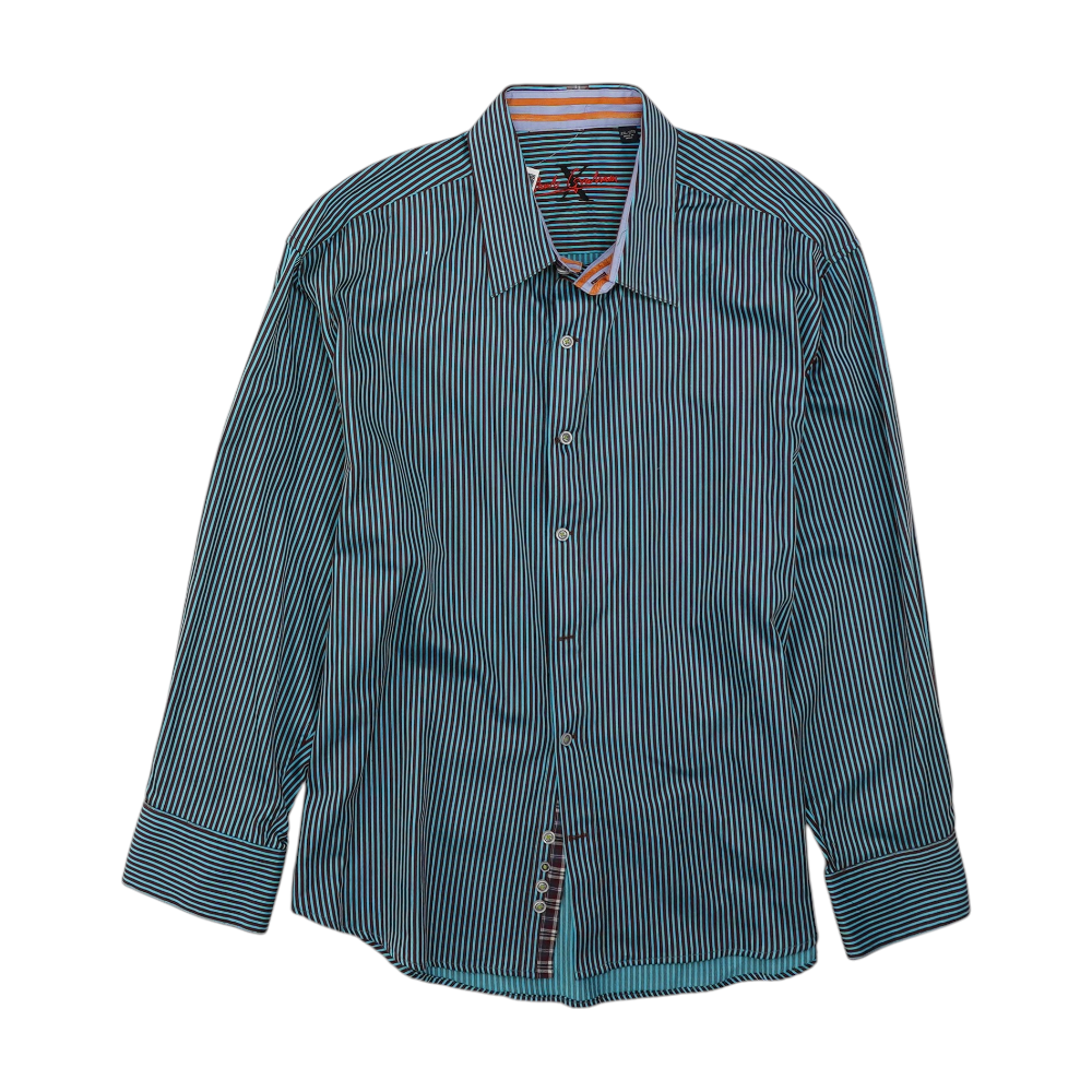 Brown Striped Long Sleeve Button Down