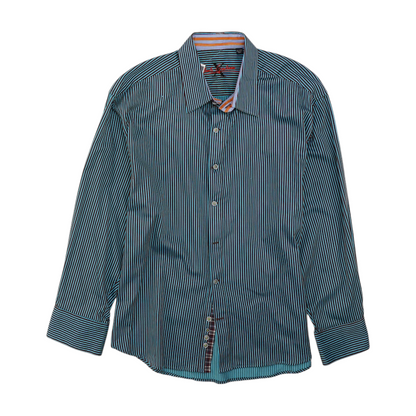 Brown Striped Long Sleeve Button Down