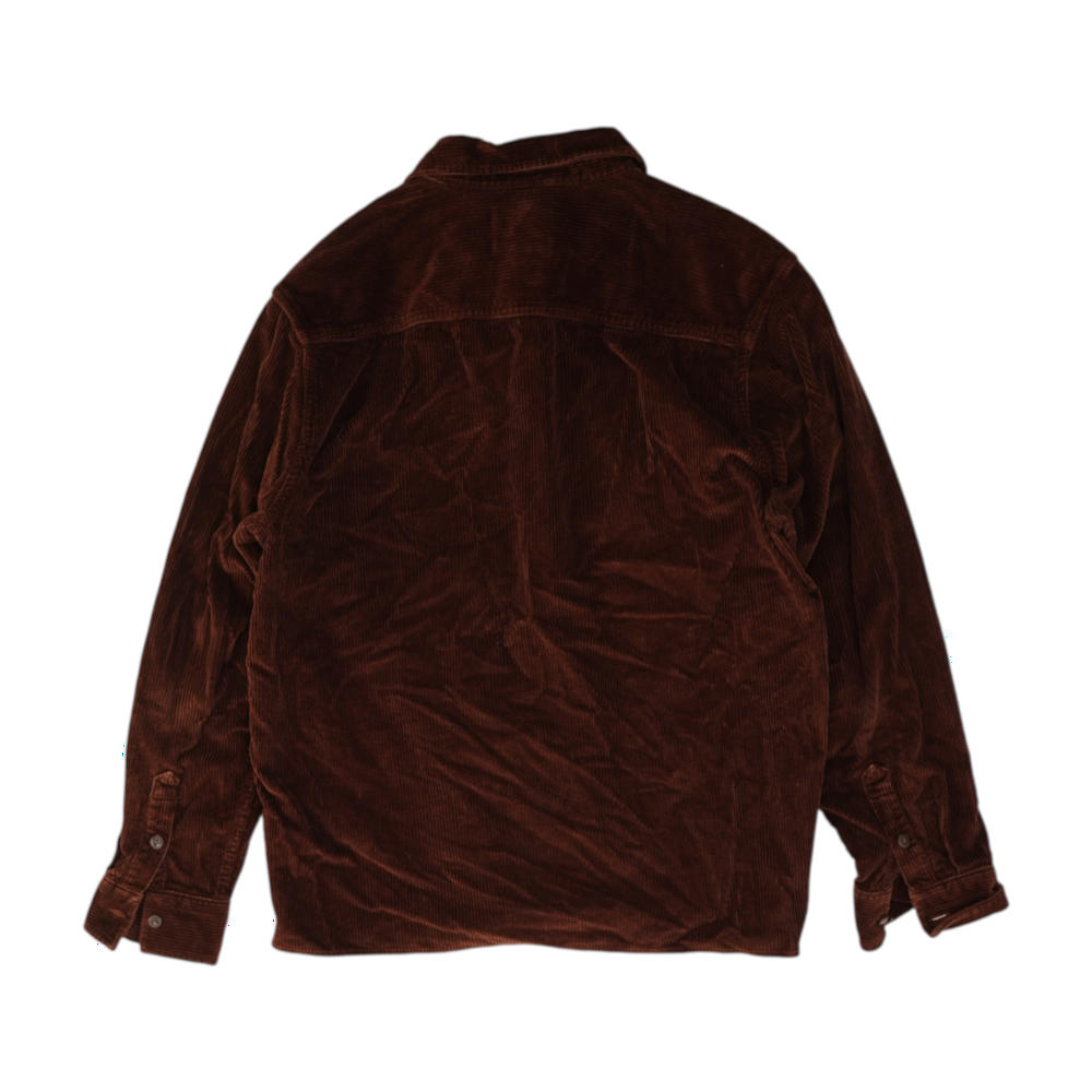Brown Solid Flannel Button Down