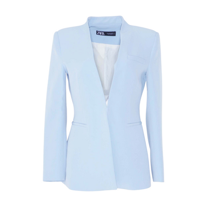 Blue Solid Blazer
