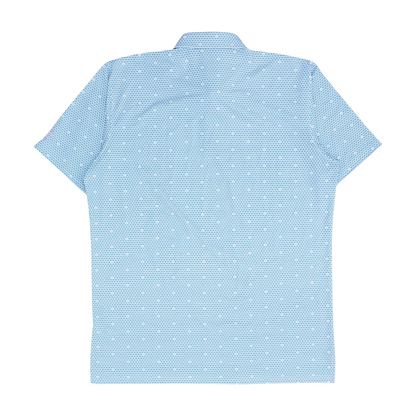 White Print Short Sleeve Polo