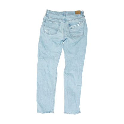 Blue Mid Rise Straight Leg Jeans