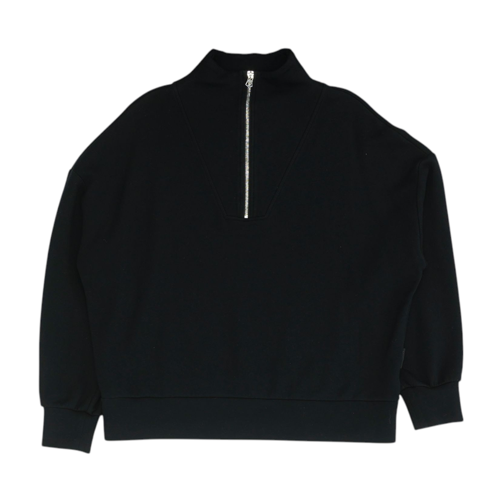 Black Solid 1/4 Zip Pullover