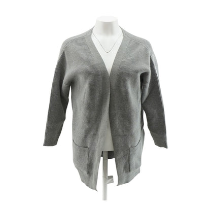Gray Solid Cardigan Sweater