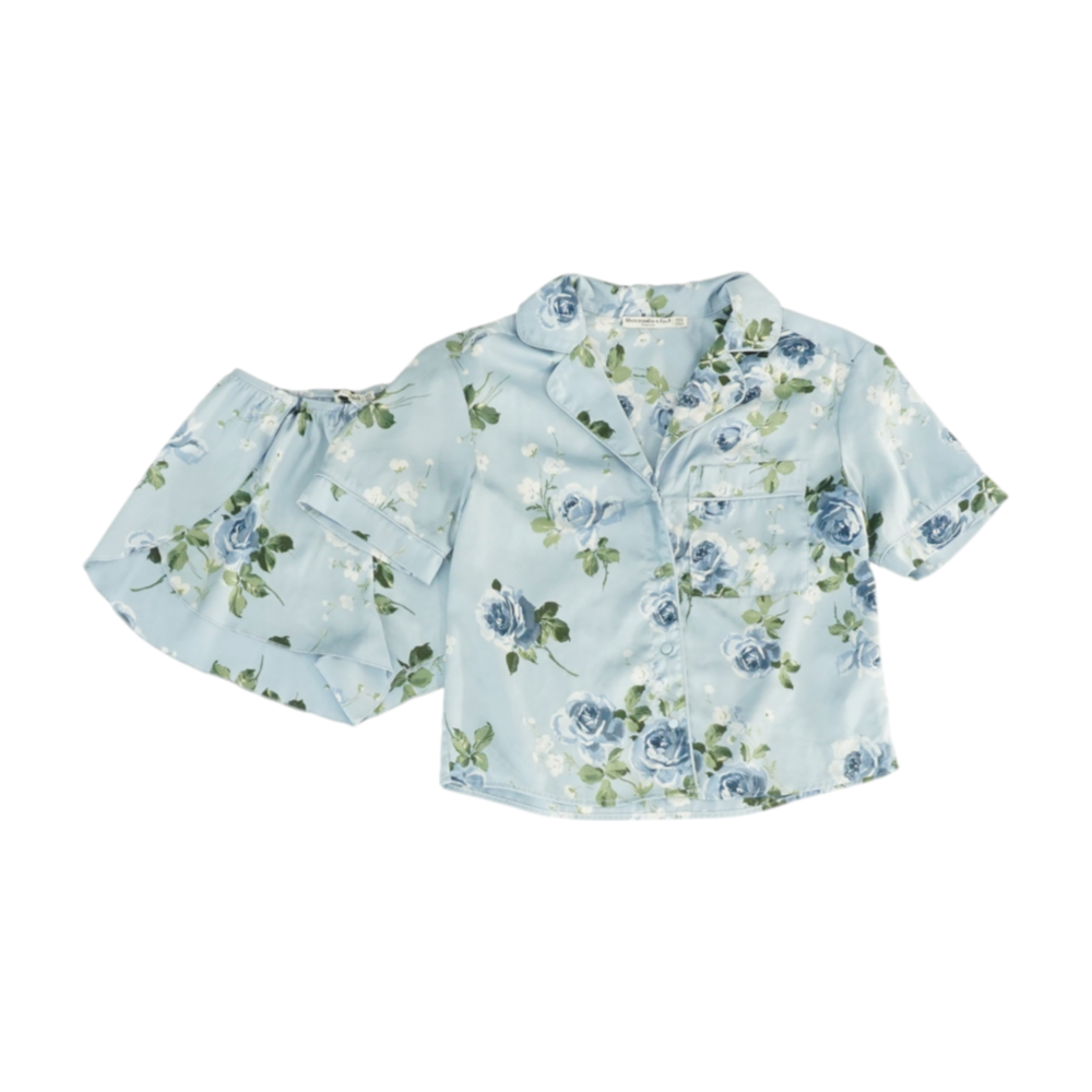 Blue Floral Pajama Set