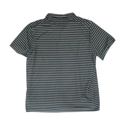 Gray Striped Short Sleeve Polo
