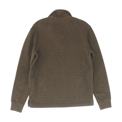 Brown Solid 1/4 Zip Sweater