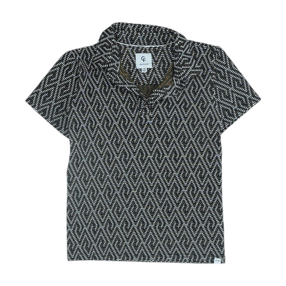 Brown Abstract Short Sleeve Polo