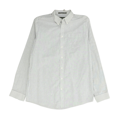 Gray Tall Striped Long Sleeve Button Down