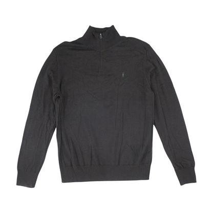 Brown Solid 1/4 Zip Sweater