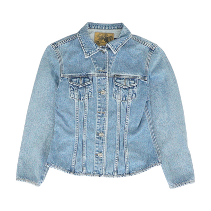 Blue Solid Denim Jacket
