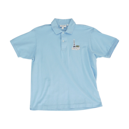 Blue Solid Short Sleeve Polo