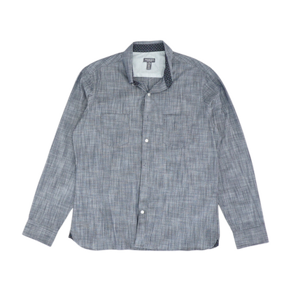 Navy Solid Long Sleeve Button Down